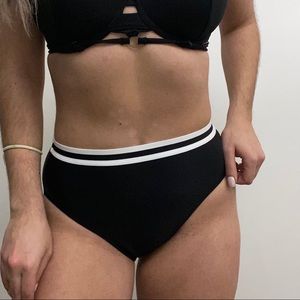 High striped waist swim bottom
